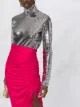 The Attico high-rise draped cut-out midi skirt