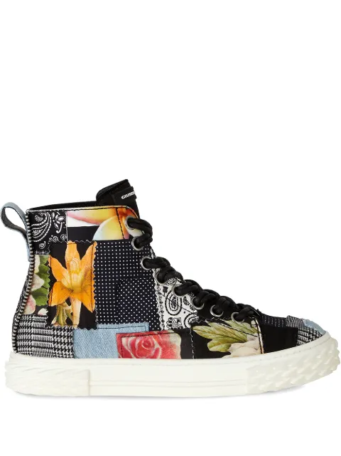 Giuseppe Zanotti patchwork high-top sneakers 
