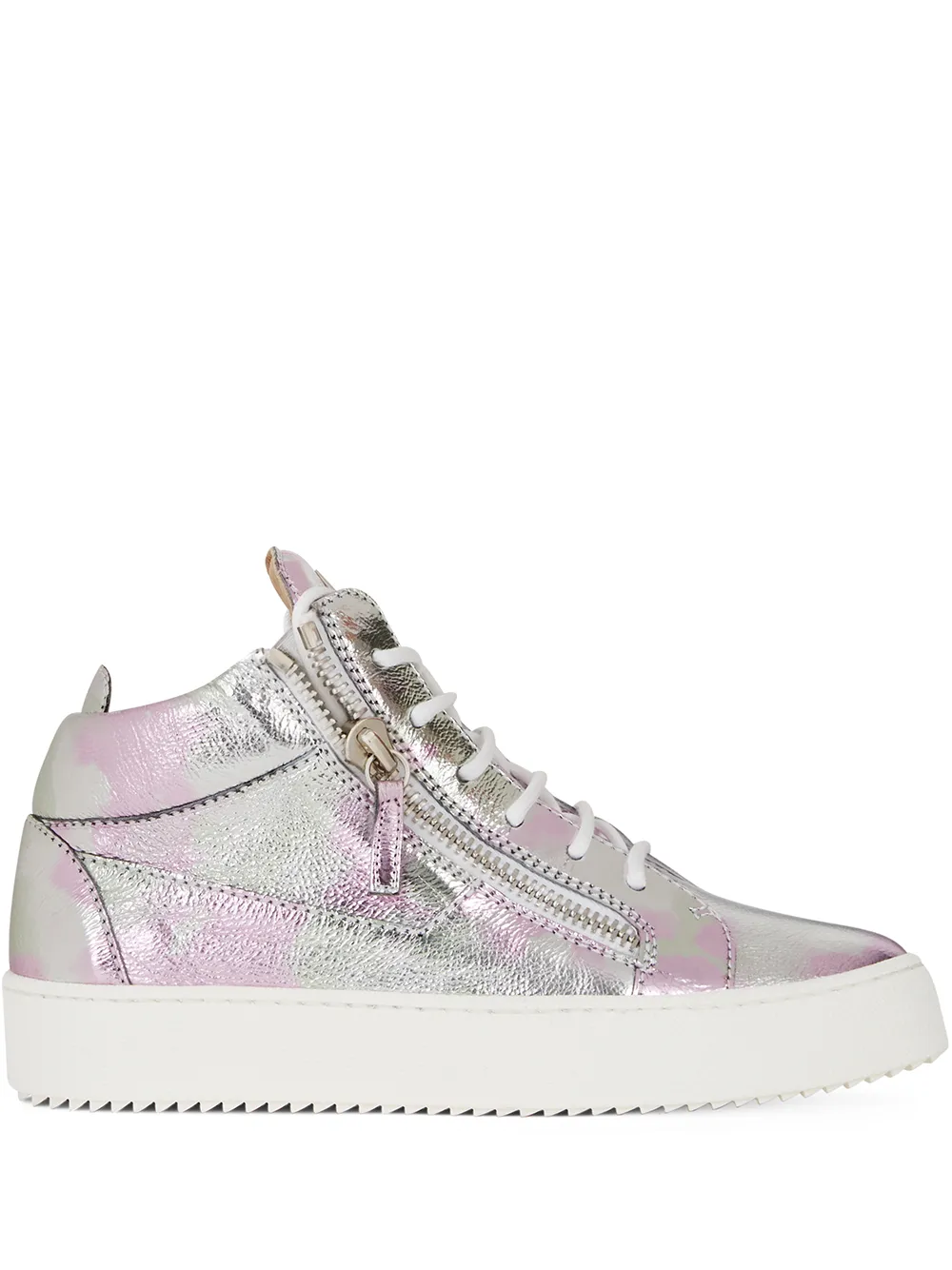 фото Giuseppe zanotti кроссовки на шнуровке с эффектом металлик