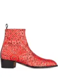 Giuseppe Zanotti paisley-print ankle boots - Red