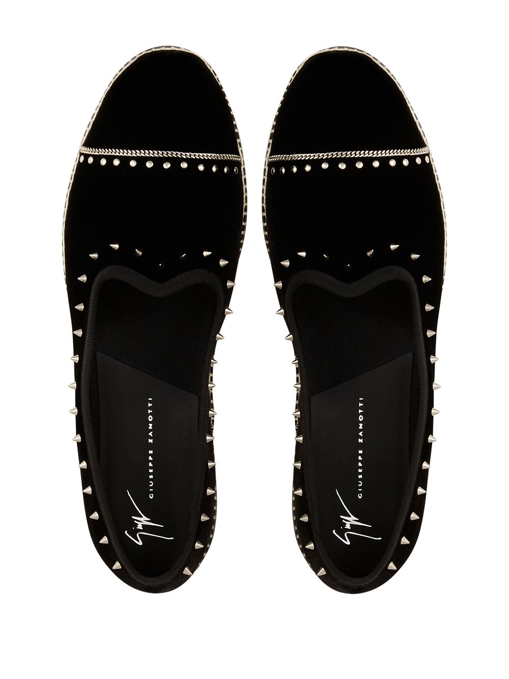 Giuseppe Zanotti Studded Velvet Loafers - Farfetch