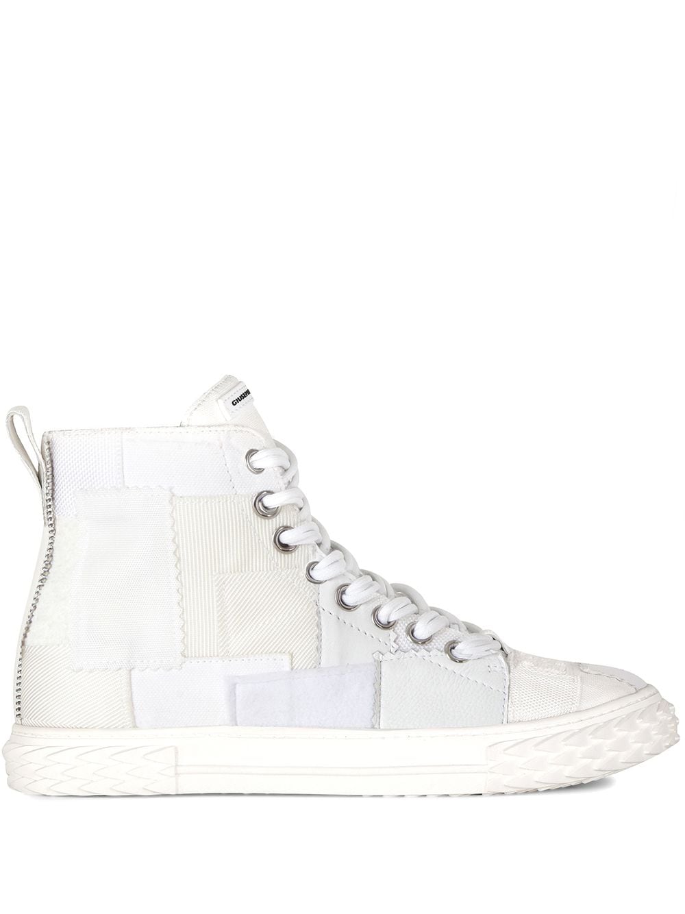 patchwork high-top sneakers