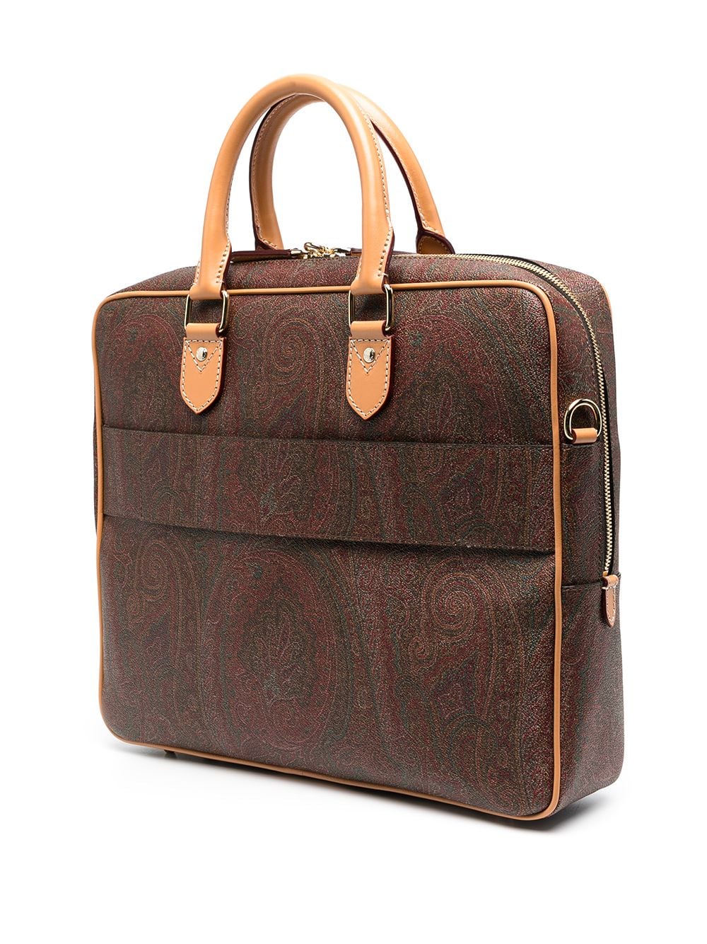 Shop Etro Paisley Jacquard Canvas Briefcase In Red