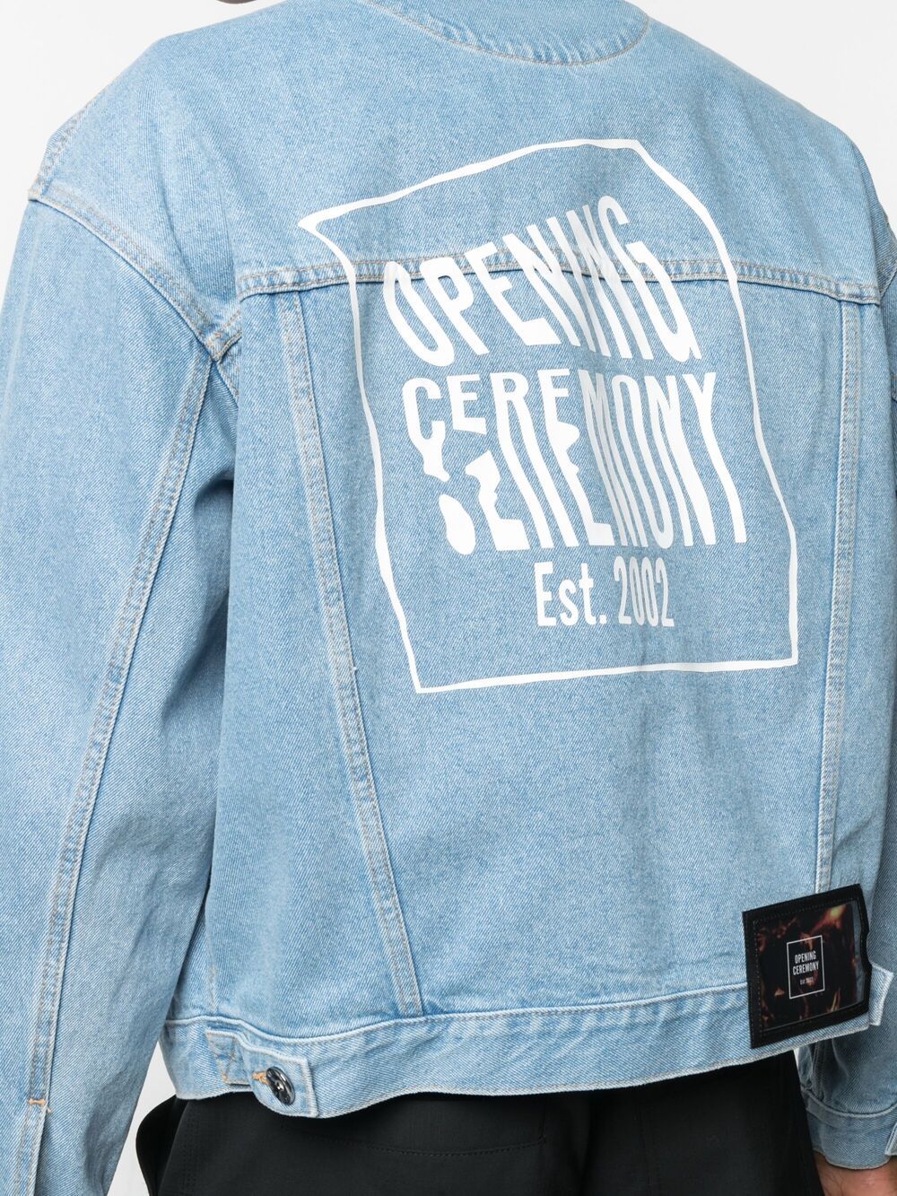 Opening Ceremony warped-logo drop-shoulder Denim Jacket - Farfetch