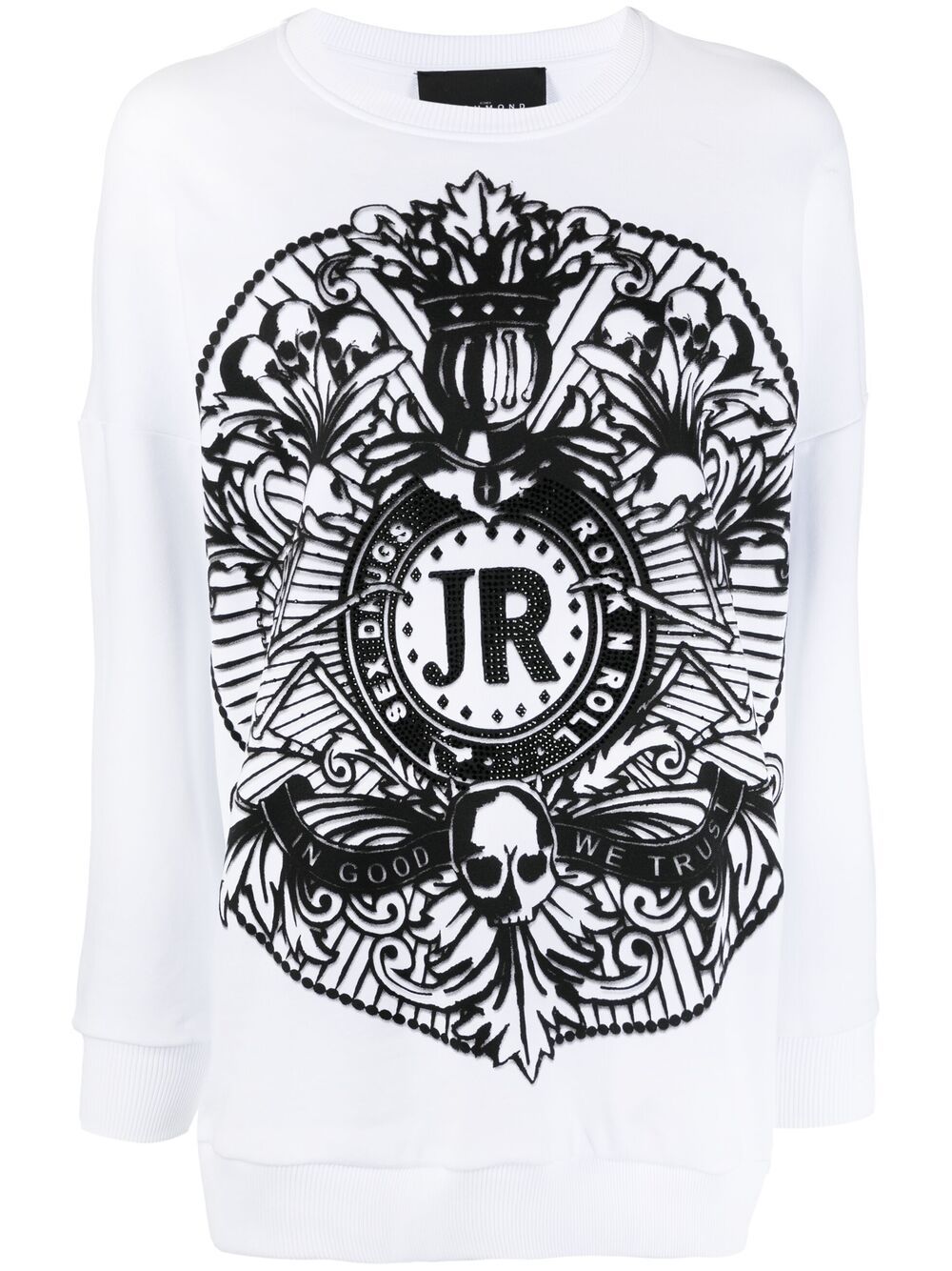 John Richmond Graphic-print Cotton Sweatshirt In White