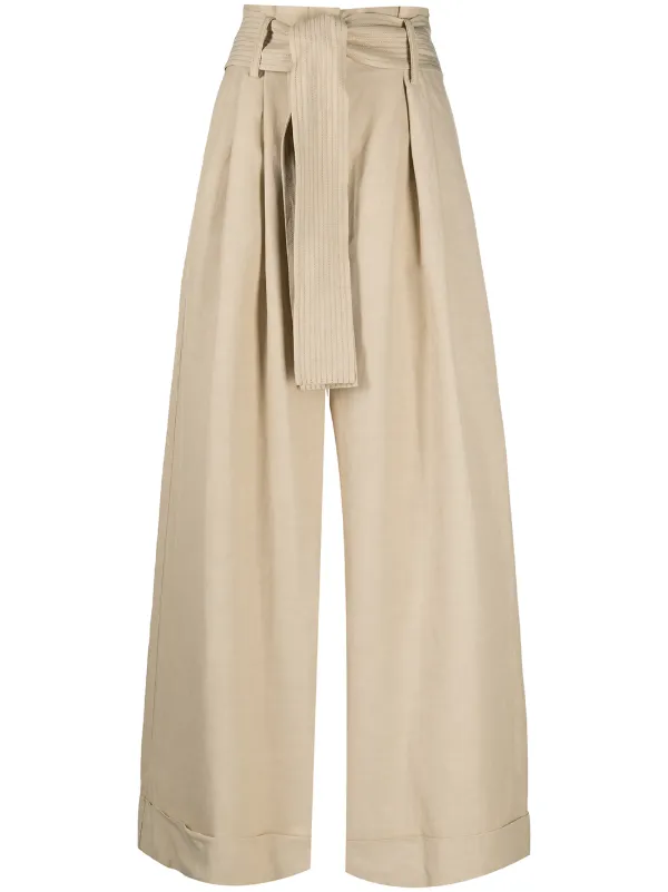 wide leg paperbag trousers