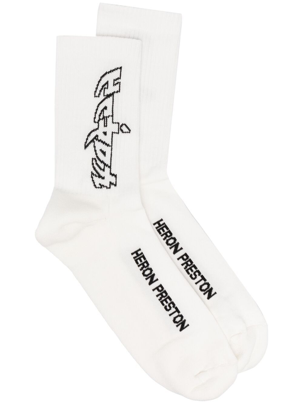 фото Heron preston hp arcade long socks white black