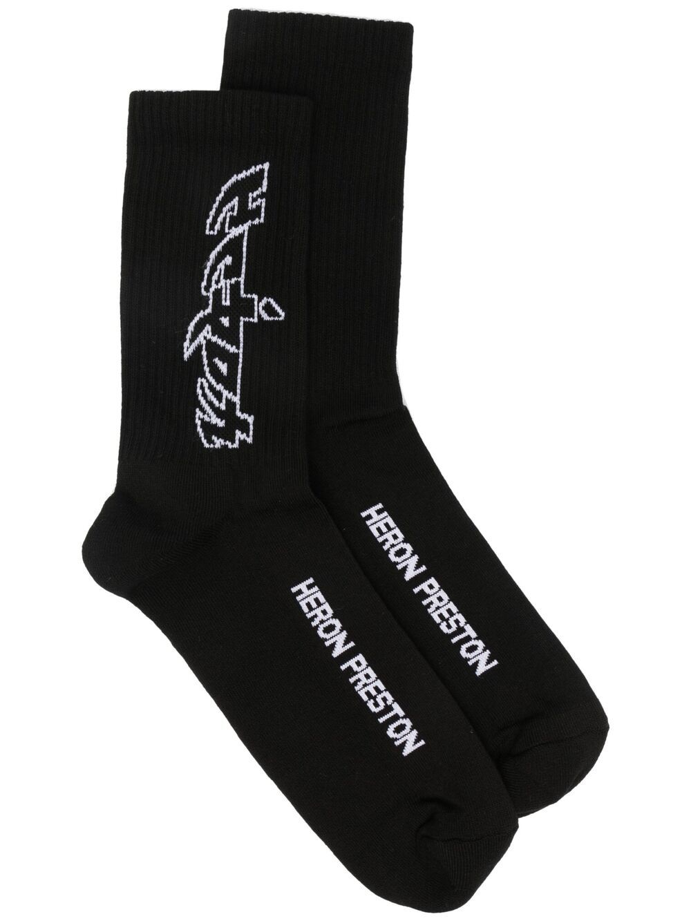 фото Heron preston hp arcade long socks black white