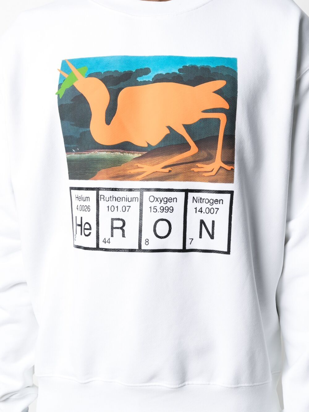 фото Heron preston crewneck heron cutout white orange