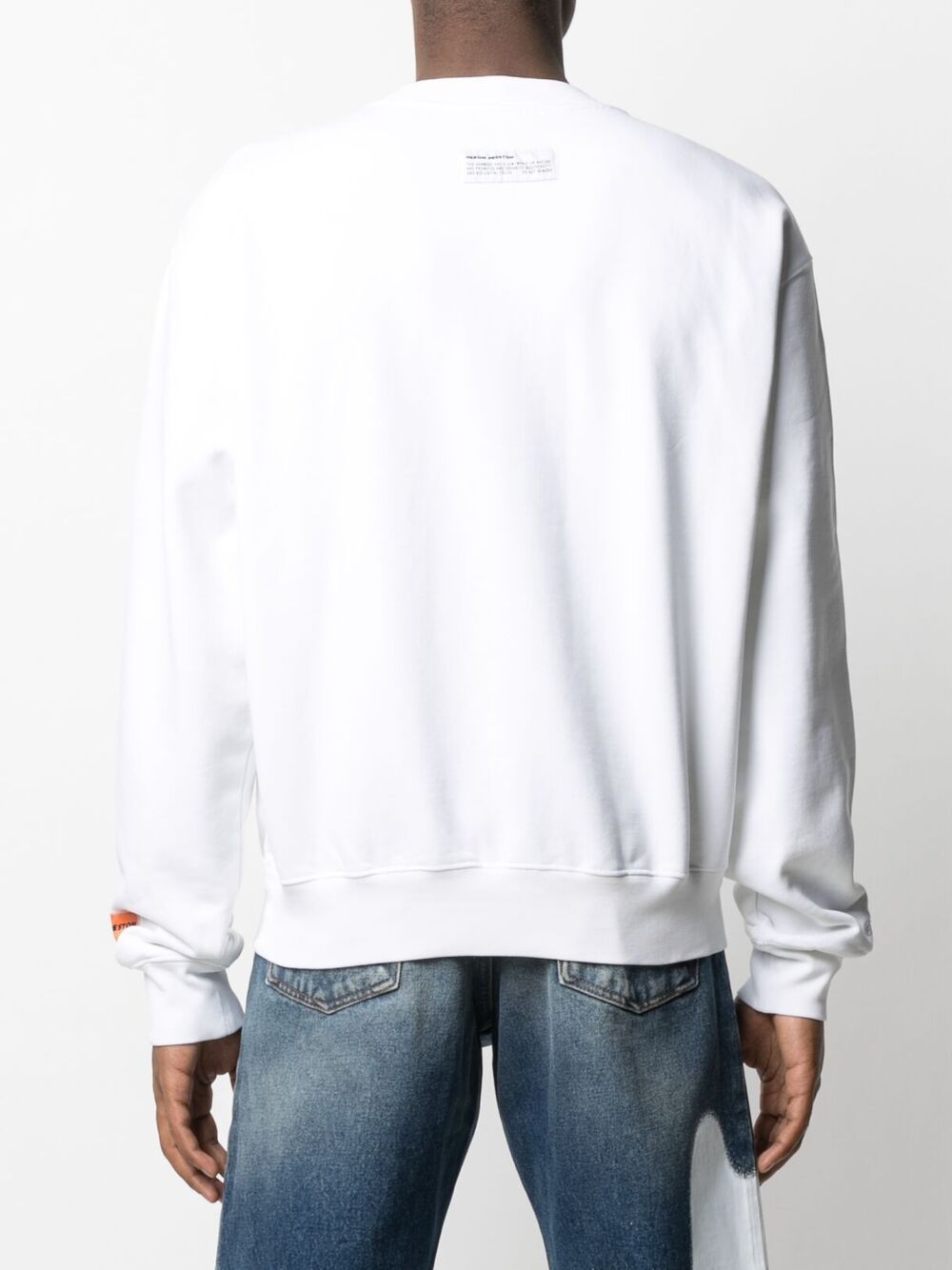 фото Heron preston crewneck heron cutout white orange