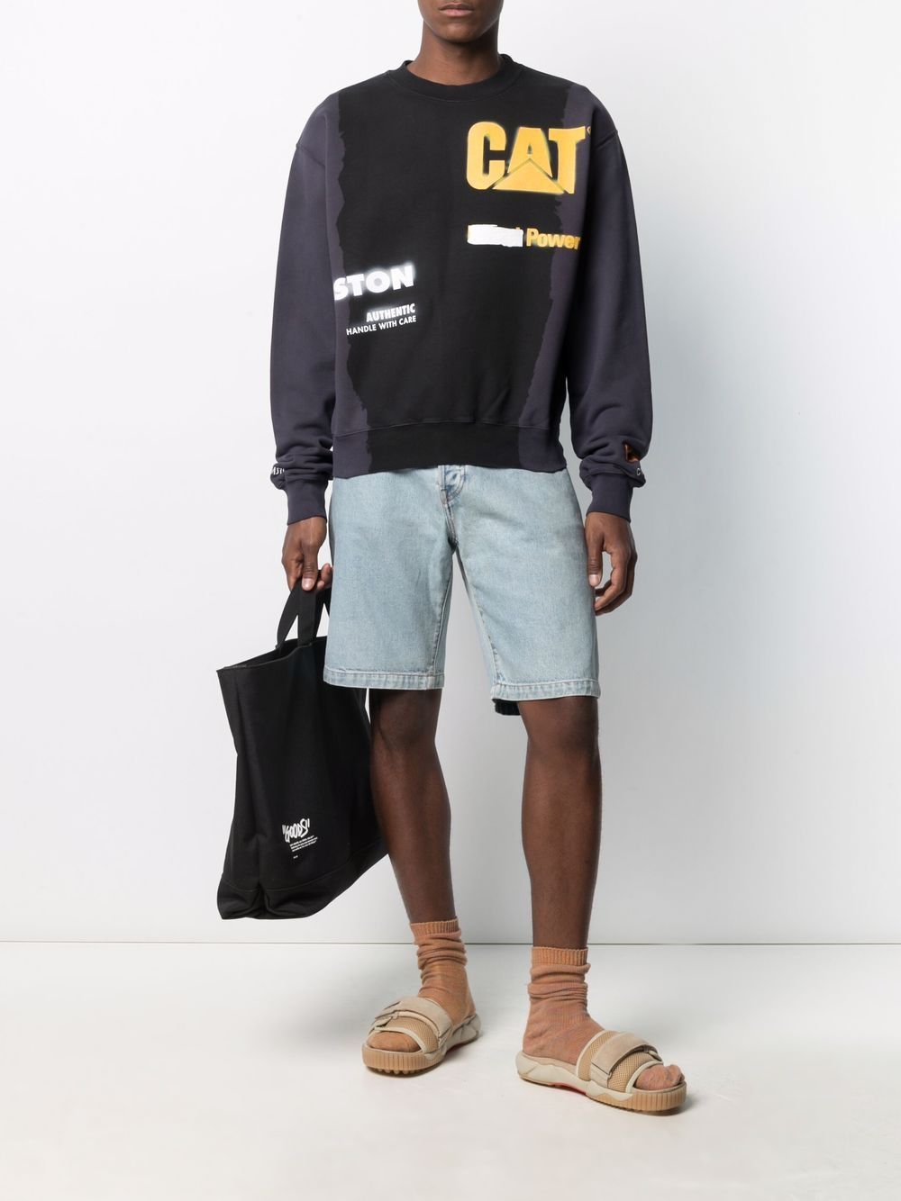 фото Heron preston cat crewneck power black yellow