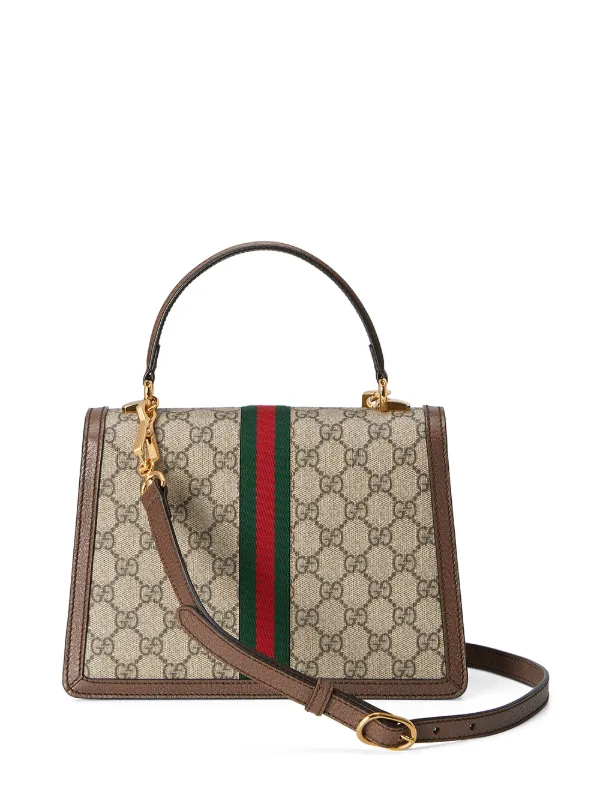 Gucci Ophidia Top Handle GG Supreme Web Medium Brown