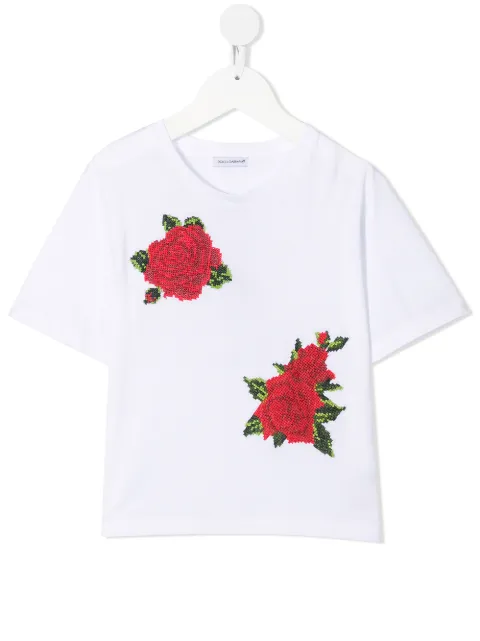 Dolce & Gabbana Kids embroidered floral T-shirt