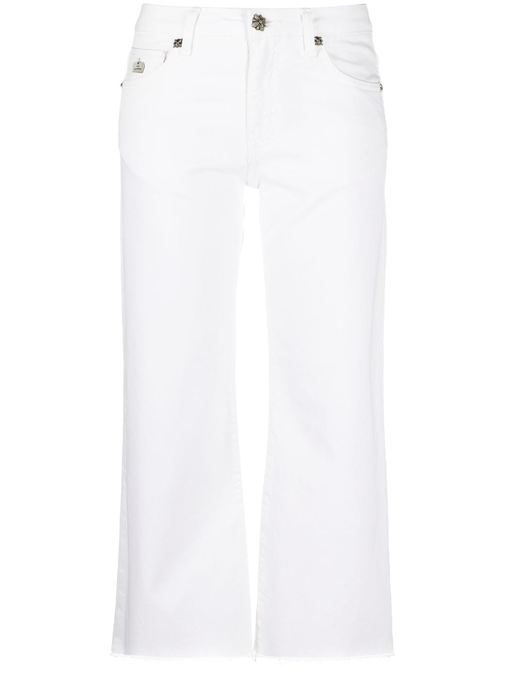 John Richmond Cropped Denim Jeans In White