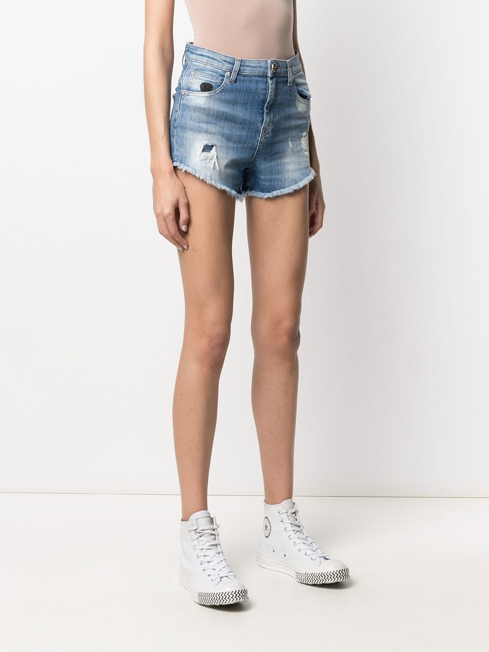 Shop John Richmond Distressed-effect Denim Jeans In Blue