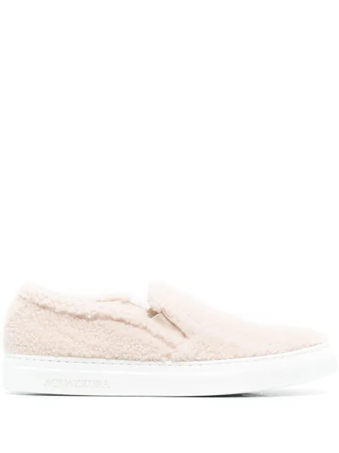 shearling slip ons