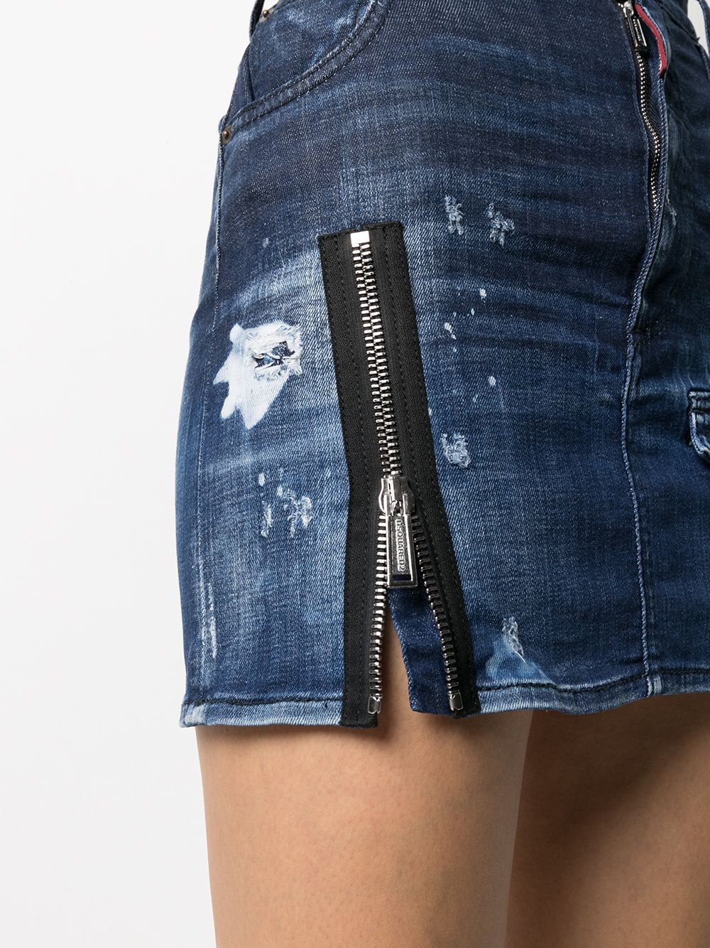 фото Dsquared2 джинсовая юбка с эффектом потертости