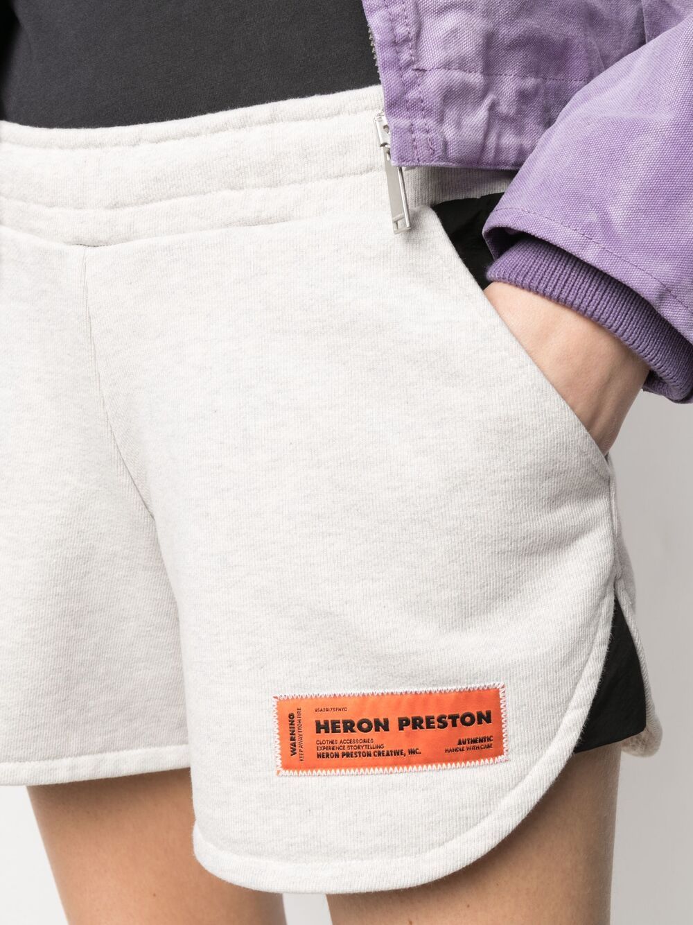 фото Heron preston jogging shorts periodic grey melange whi