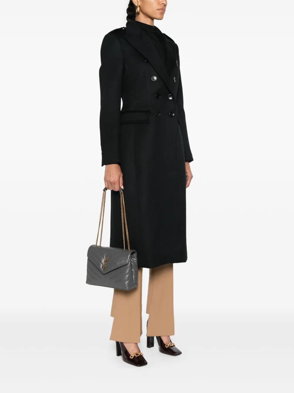 Saint Laurent Loulou tas met logoplakkaat - Grijs