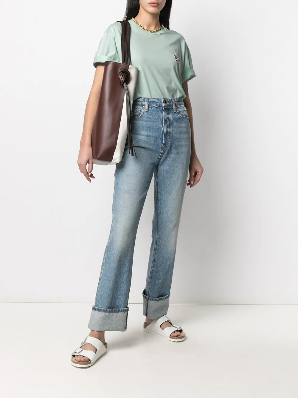 фото Maison kitsuné футболка с вышитым логотипом