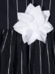 Il Gufo floral-detail pinstriped dress