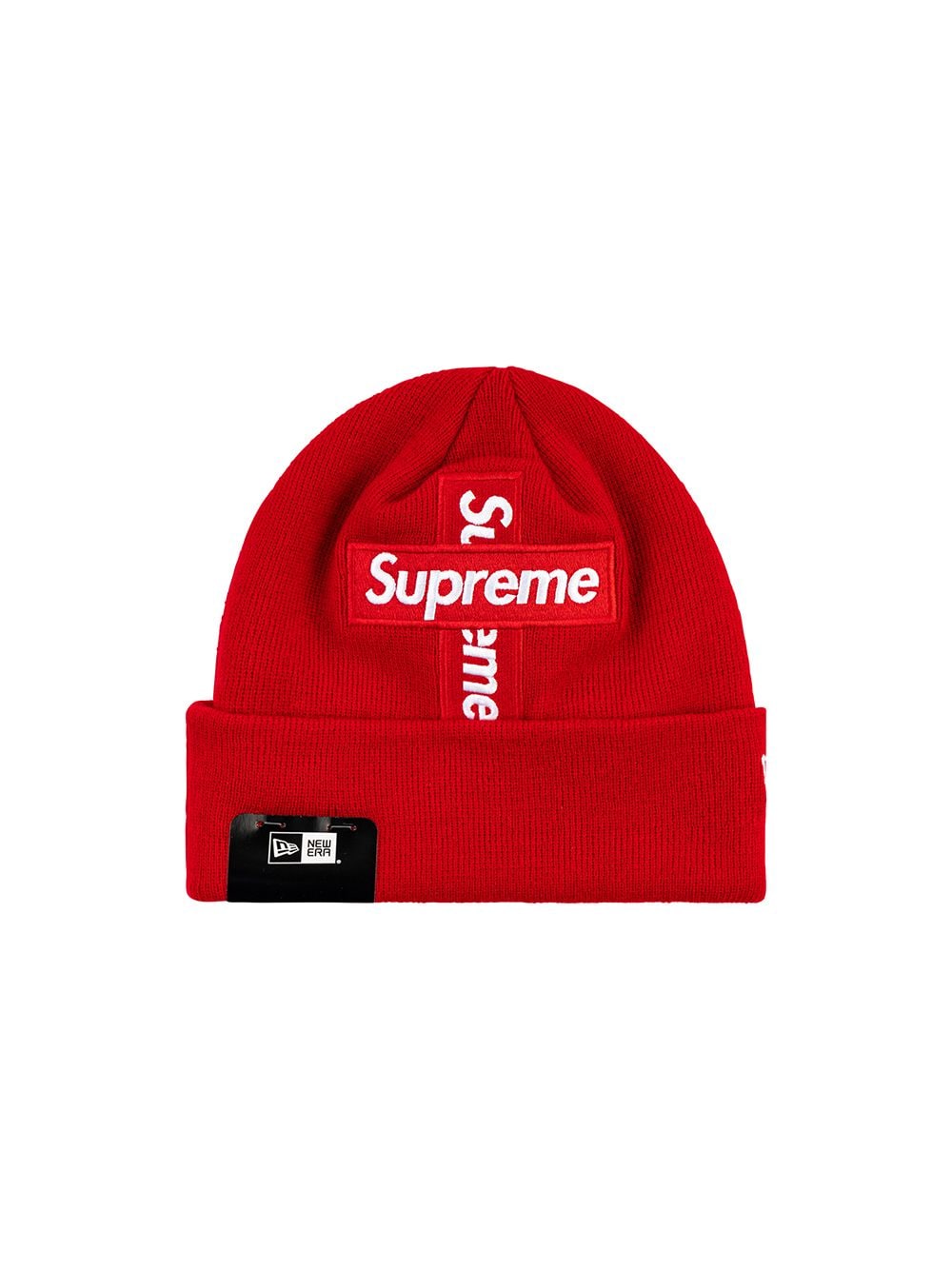 фото Supreme шапка бини new era cross с логотипом