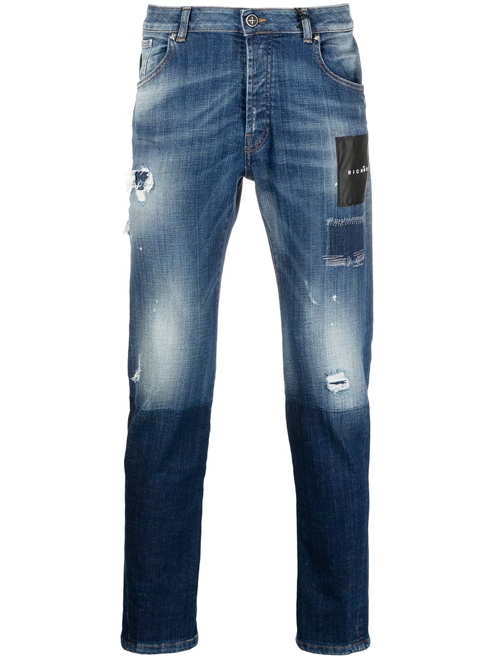 фото John richmond узкие джинсы с эффектом потертости