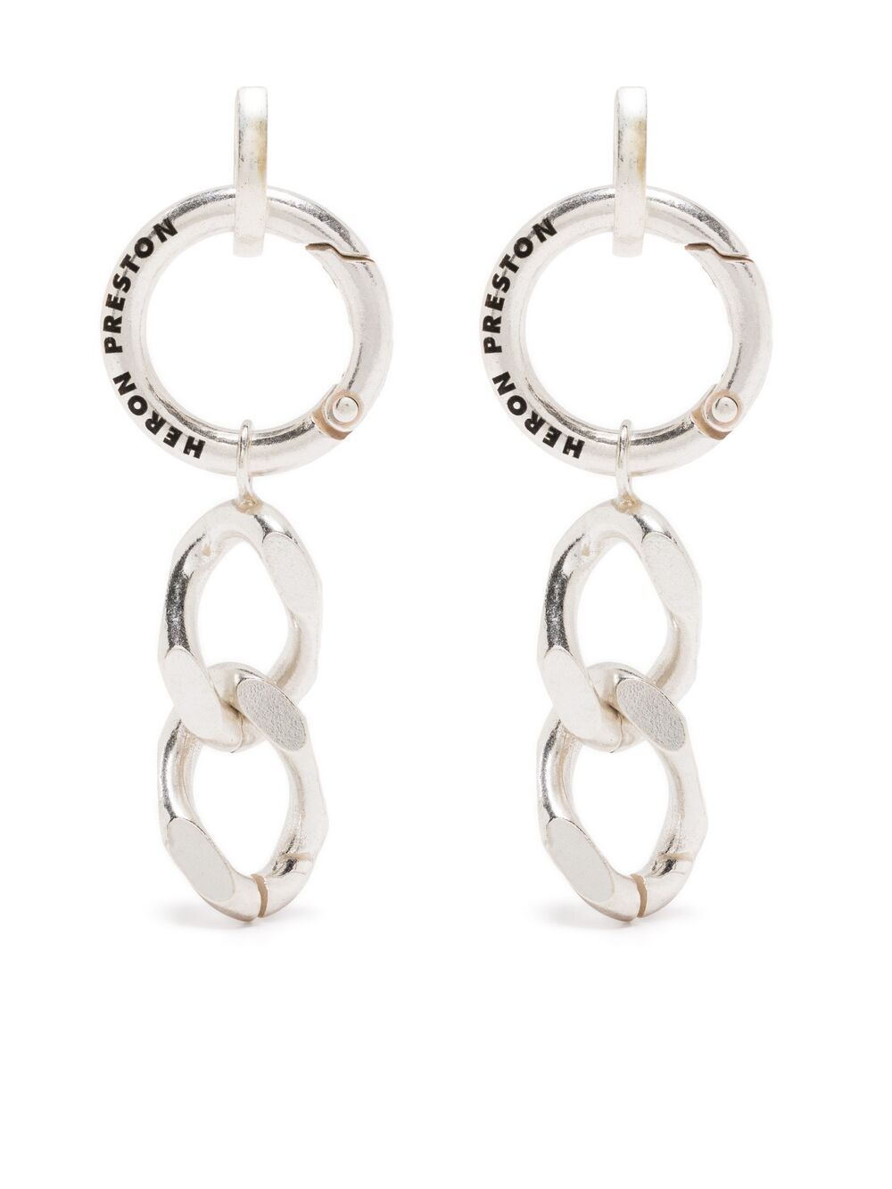 фото Heron preston chain earrings silver no color