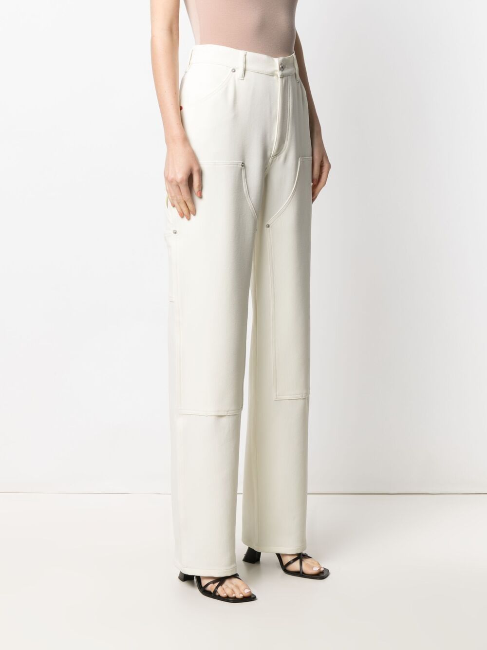 фото Heron preston crepe carpenter pants cream