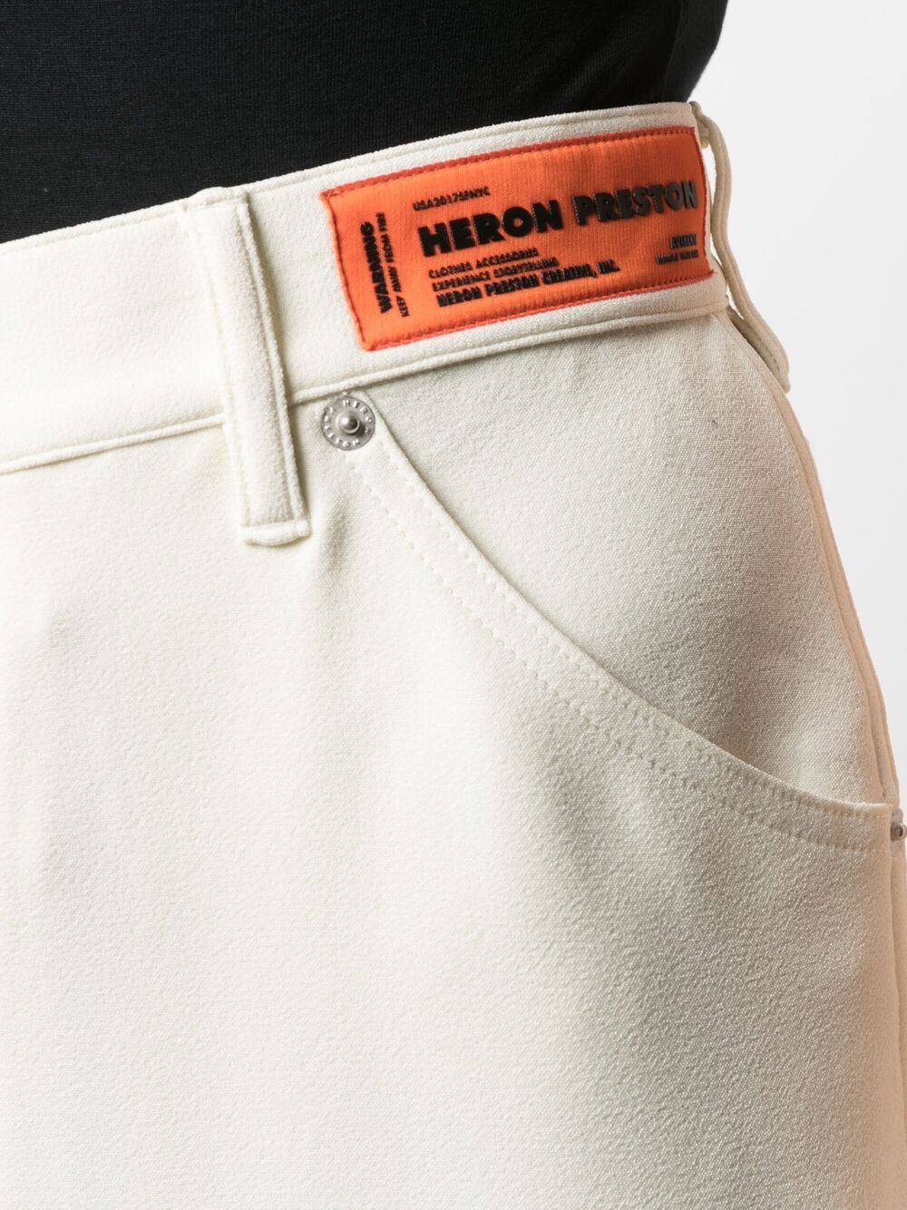 фото Heron preston crepe carpenter pants cream