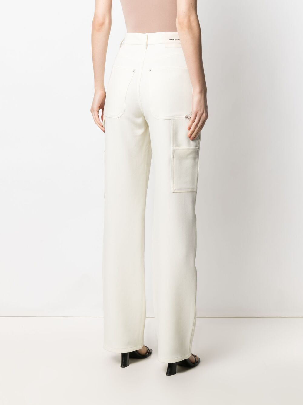 фото Heron preston crepe carpenter pants cream