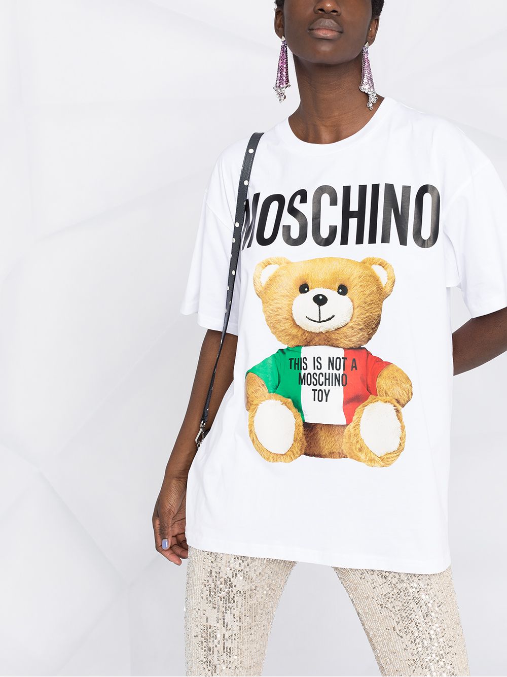 фото Moschino футболка оверсайз с принтом teddy