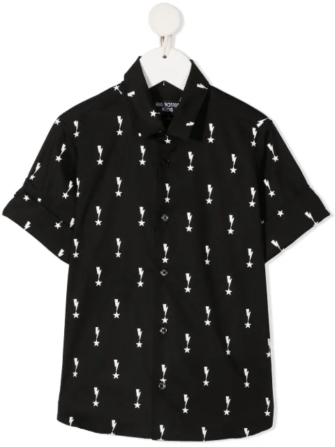 Neil Barrett Kids lightning print short-sleeved shirt