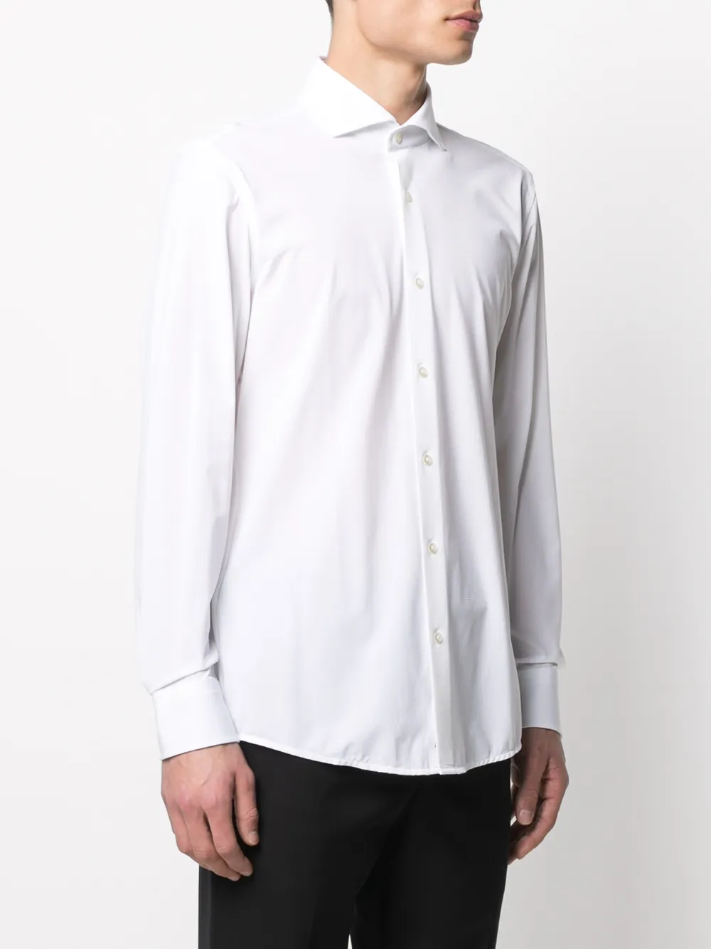 Shop Hugo Boss Button-up Long-sleeve Shirt In White