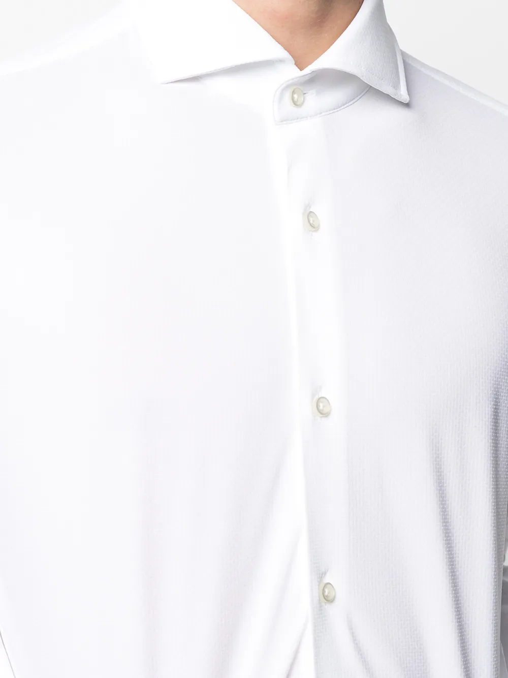 Shop Hugo Boss Button-up Long-sleeve Shirt In White