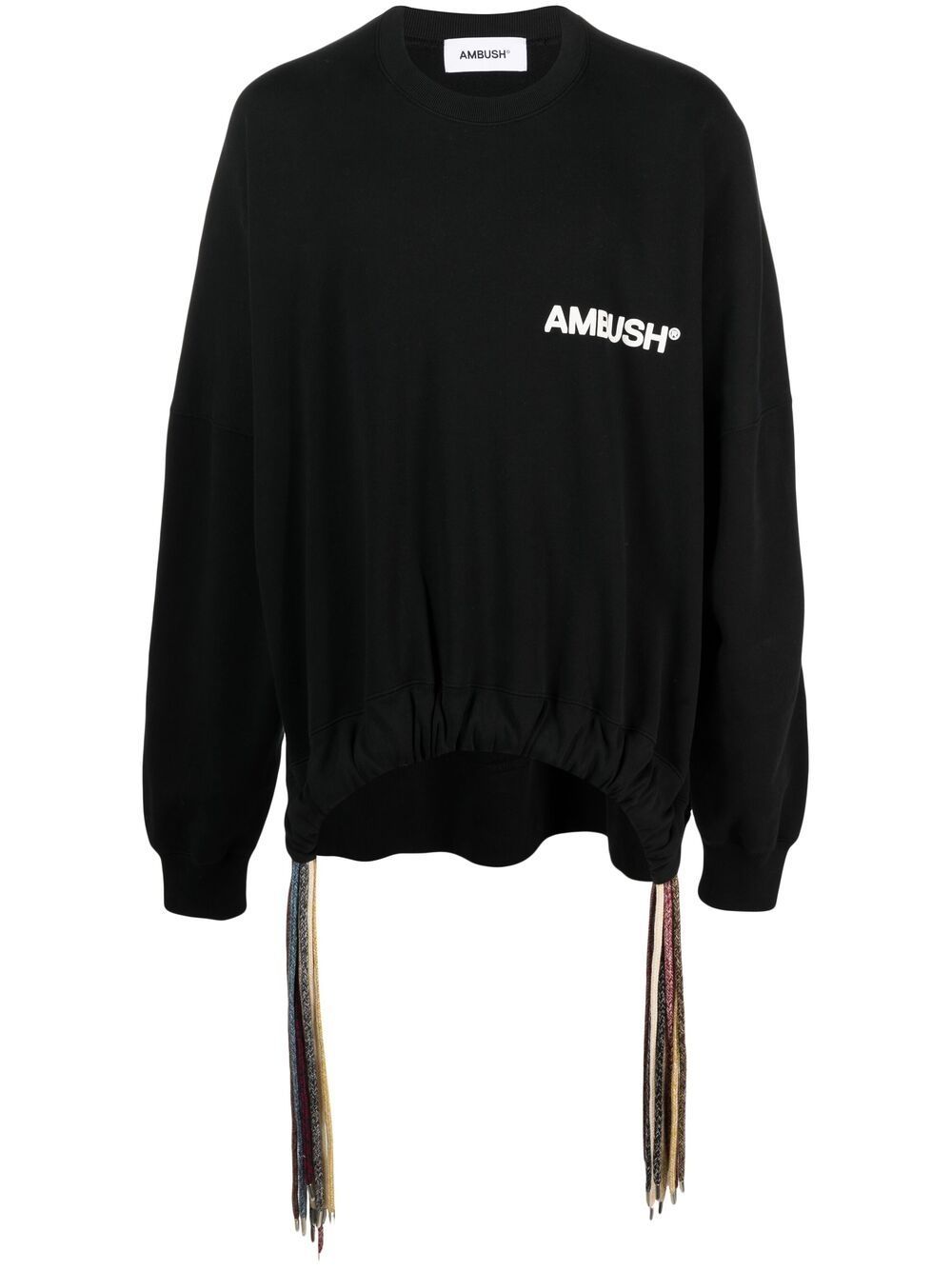 Shop Ambush Logo-print Drawstring Sweatshirt In Black