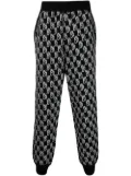 We11done intarsia knit track trousers - Black