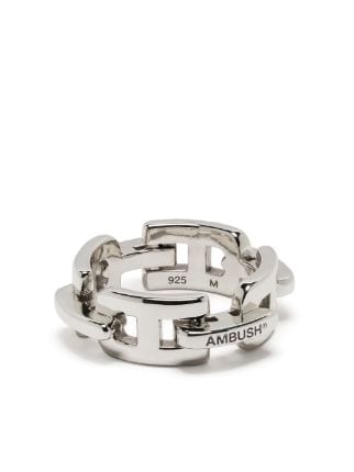 AMBUSH engraved-logo Chain Ring - Farfetch