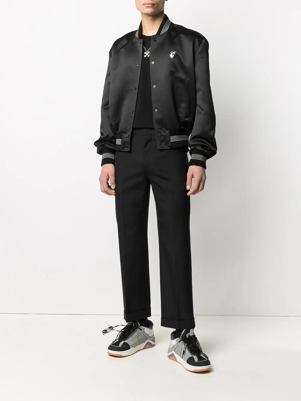 Image 2 of Off-White OW logo bomber jacket