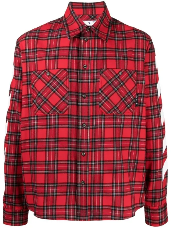 off white flannel red