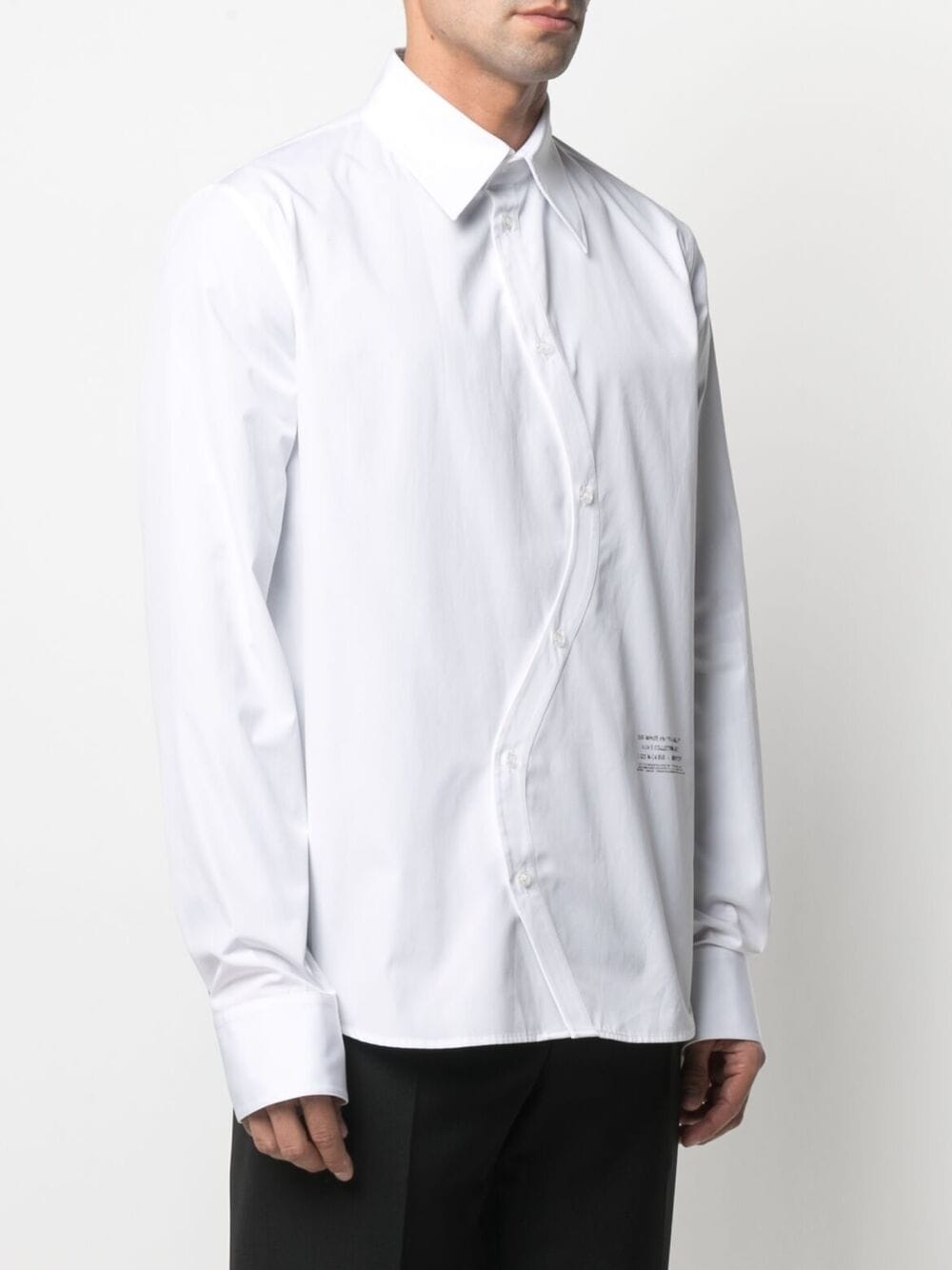 фото Off-white рубашка со смещенной застежкой на пуговицы