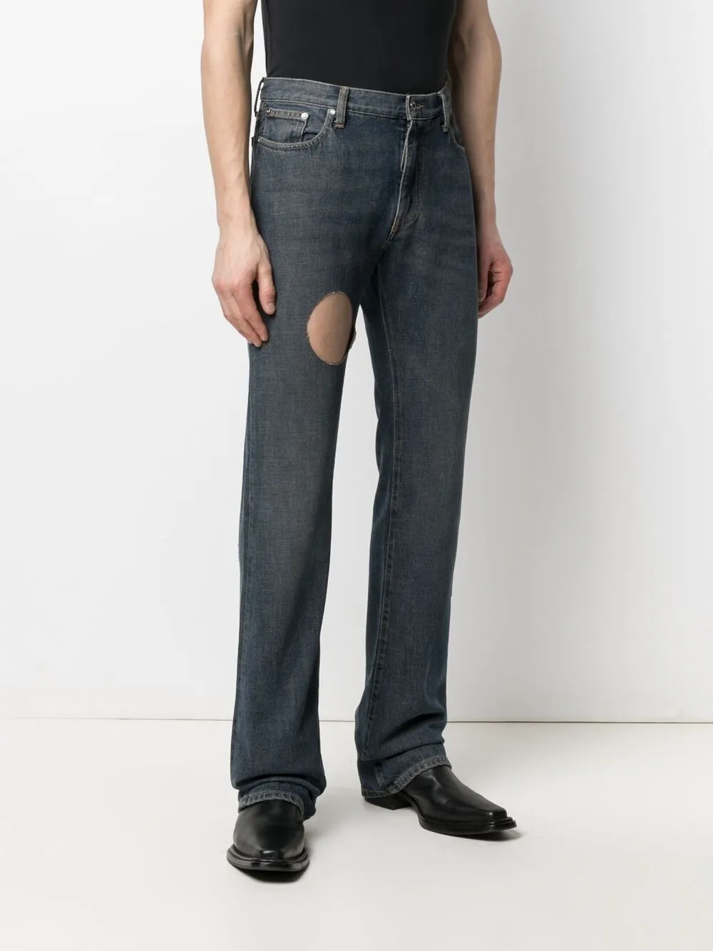 фото Off-white джинсы hands-off с эффектом потертости