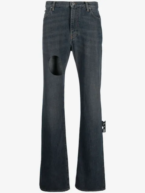 Off-White Hands-Off Distressed-Jeans