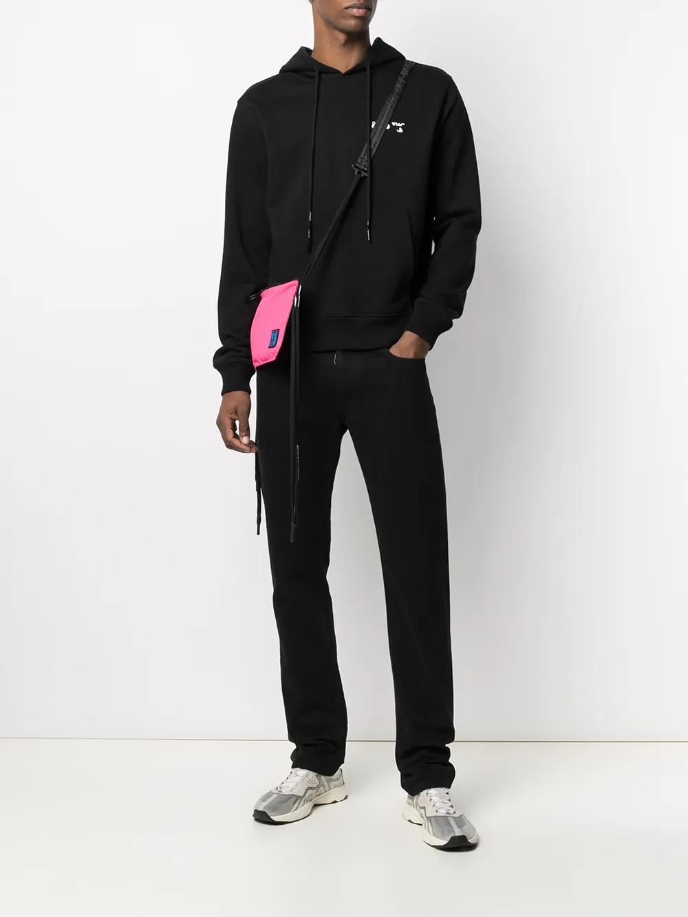 Off-White Hoodie met logoprint - Zwart