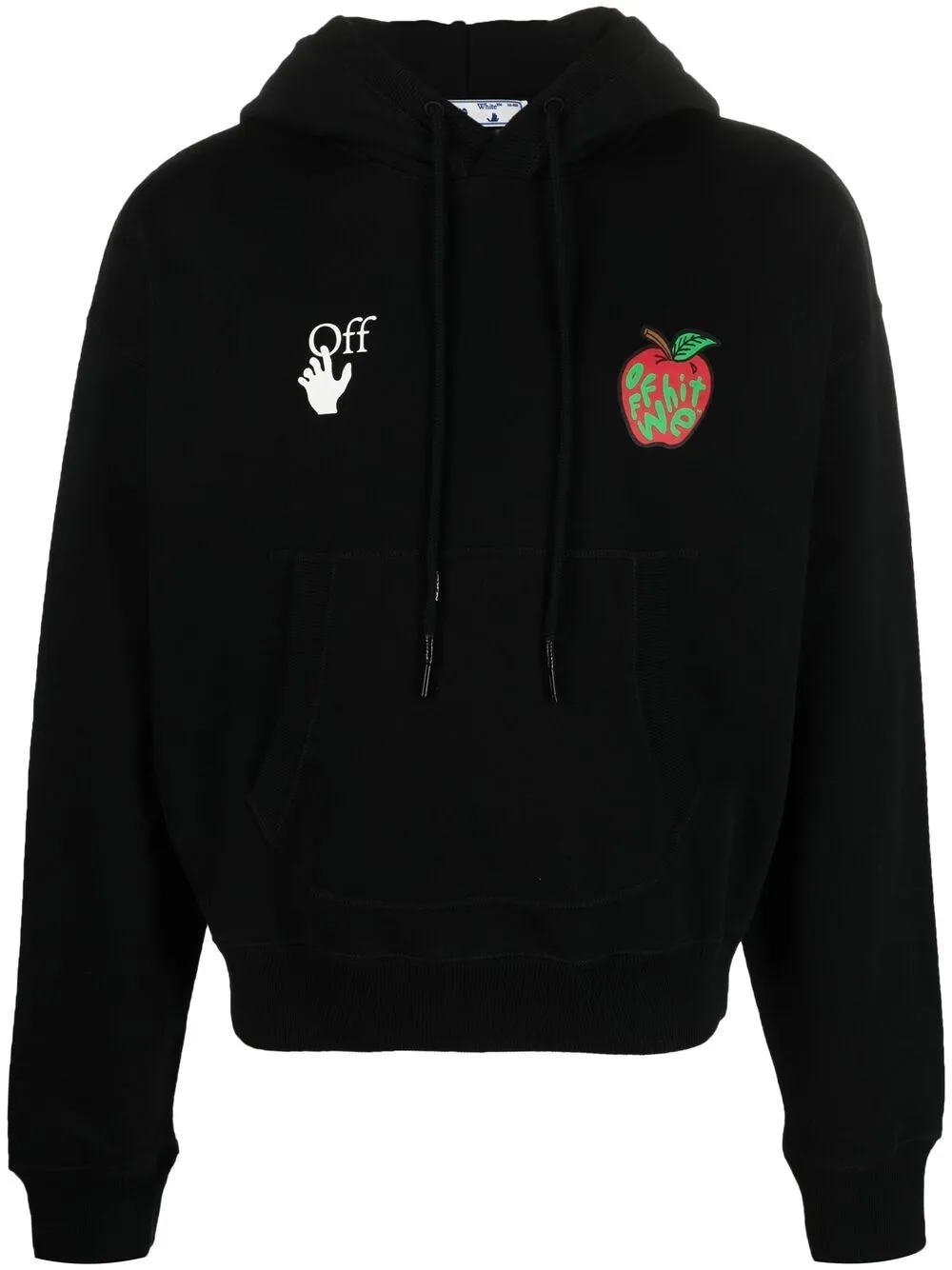 Off-white Black Apple Flatlock Hoodie In Black/red | ModeSens