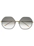 Linda Farrow hexagon frame sunglasses - Gold