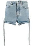 Off-White side tie fastening denim shorts - Blue