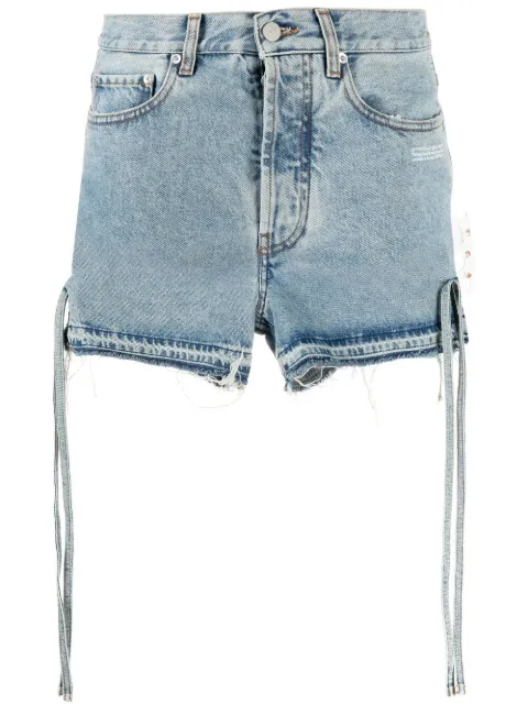 Off-White side tie fastening denim shorts