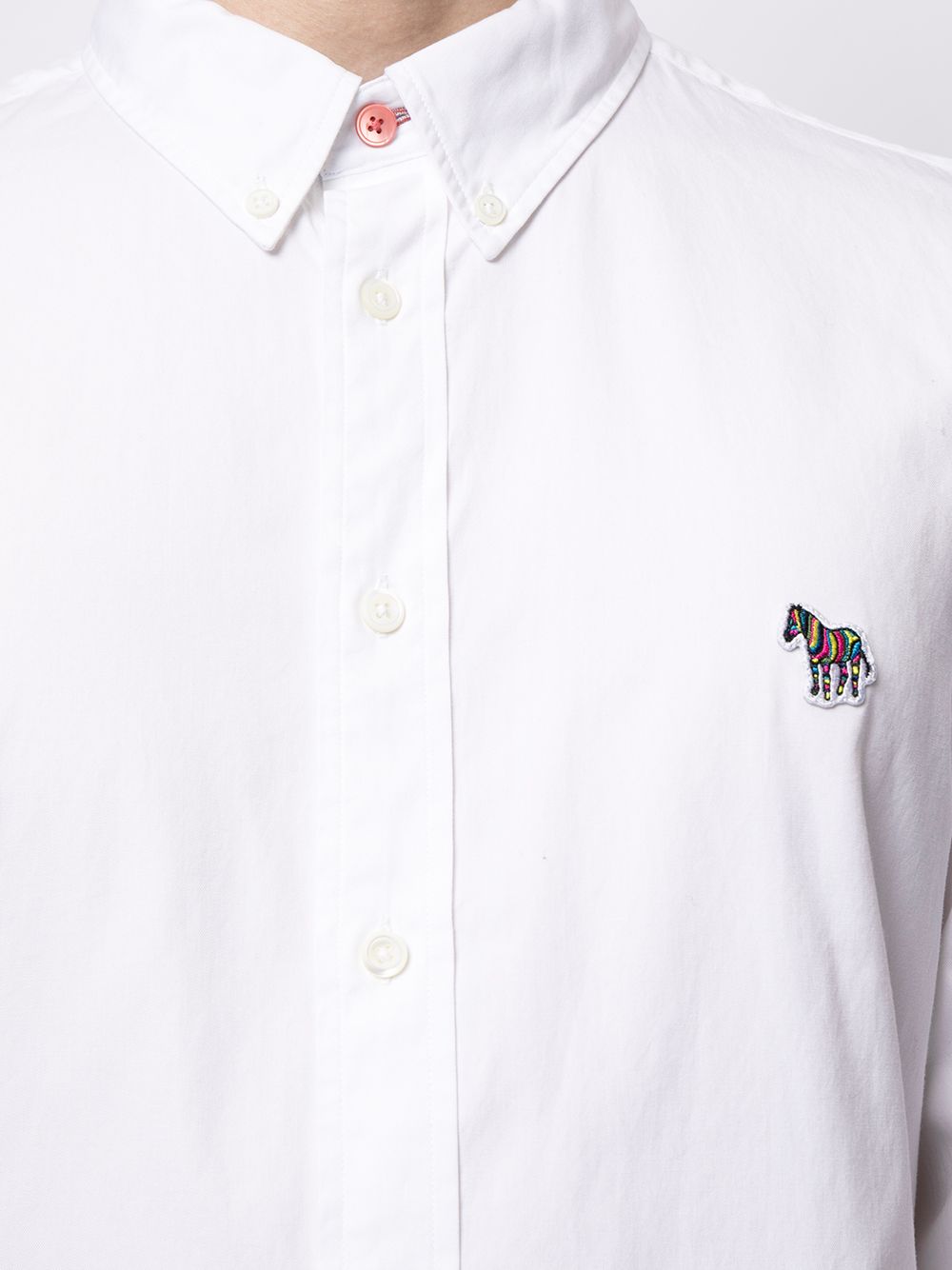 Shop Ps By Paul Smith Zebra-patch Organic-cotton Shirt In Weiss