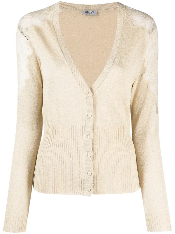 Shop Gold Liu Jo Lace Detail Knit Cardigan With Express Delivery Worldarchitecturefestival Shop Gold Liu Jo Lace Detail Knit Cardigan With Express Delivery Worldarchitecturefestival